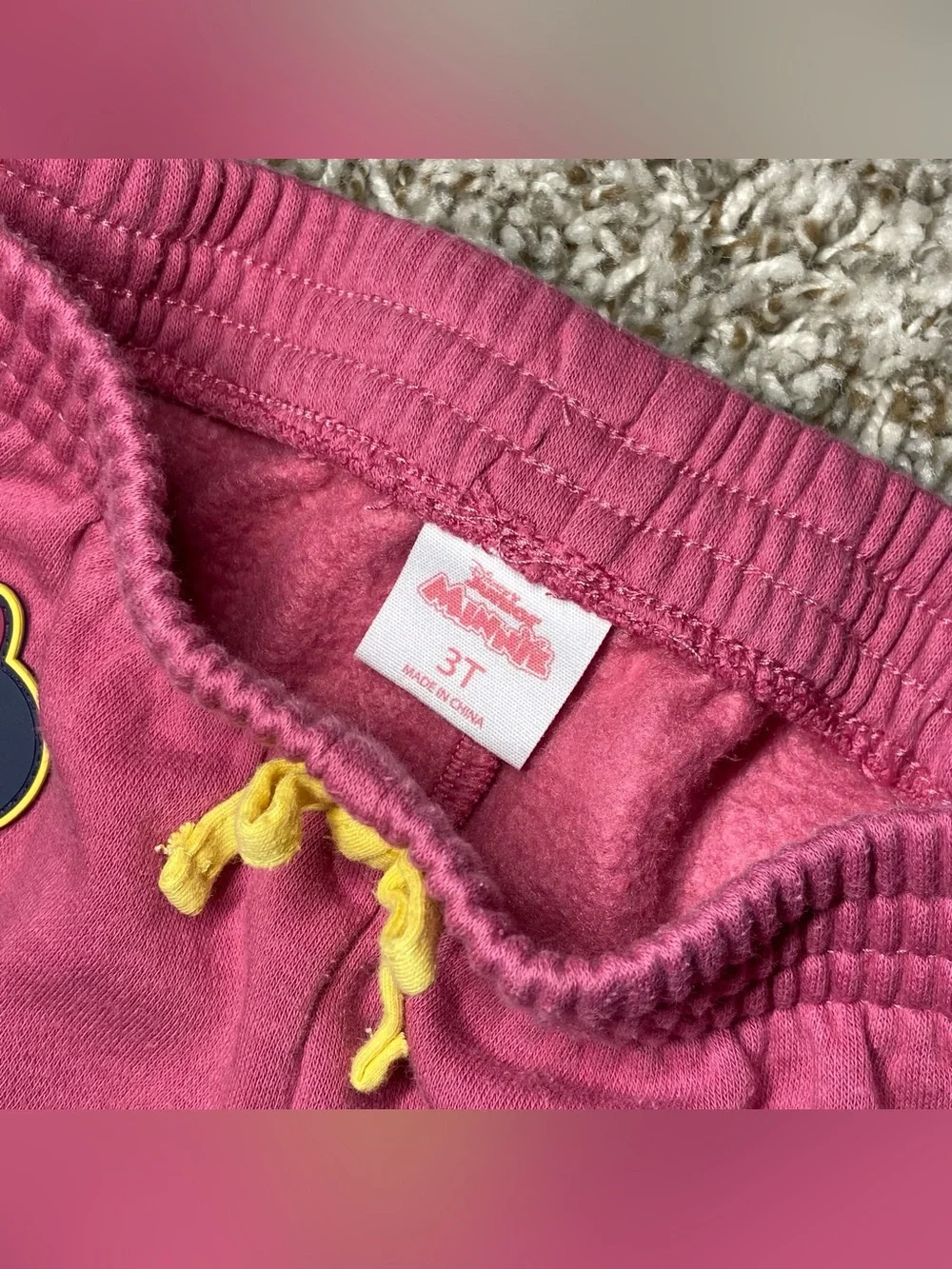 DISNEY JUNIOR Size 3T Minnie Mouse Pink Gold Glitter One Of A Kind 2-Piece Fit